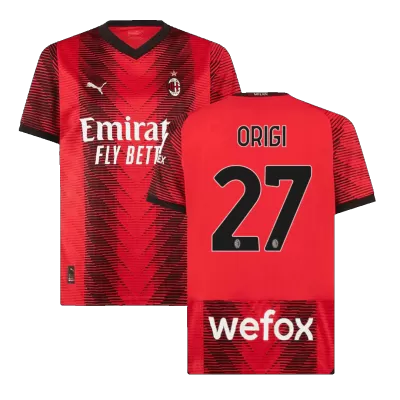 Camiseta ORIGI #27 AC Milan 2023/24 Primera Equipación Local Hombre - Versión Hincha - camisetasfutbol