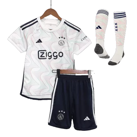 Miniconjunto Completo Ajax 2023/24 Segunda Equipación Visitante Niño (Camiseta + Pantalón Corto + Calcetines) - camisetasfutbol