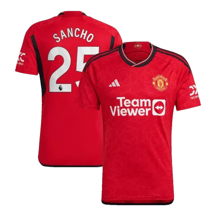 Camiseta SANCHO #25 Manchester United 2023/24 Primera Equipación Local Hombre - Versión Hincha - camisetasfutbol