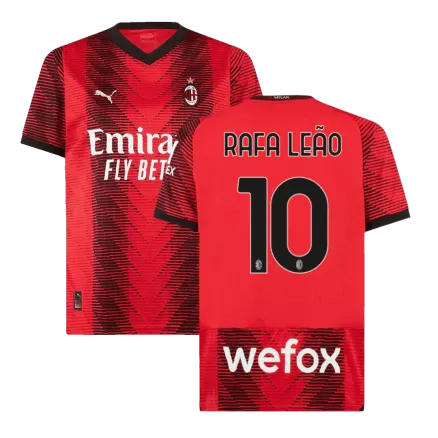 Camiseta RAFA LEÃO #10 AC Milan 2023/24 Primera Equipación Local Hombre - Versión Hincha - camisetasfutbol