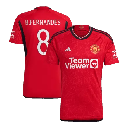 UCL Camiseta B.FERNANDES #8 Manchester United 2023/24 Primera Equipación Local Hombre - Versión Hincha - camisetasfutbol