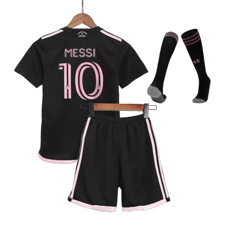 Miniconjunto Completo MESSI #10 Inter Miami CF 2023/24 Segunda Equipación Visitante Niño (Camiseta + Pantalón Corto + Calcetines) - camisetasfutbol