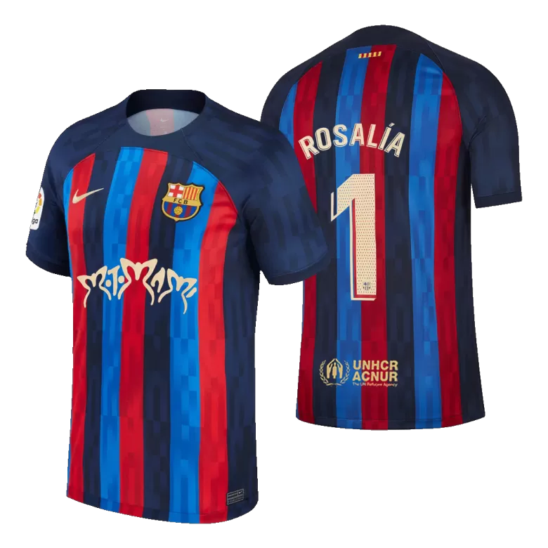 Camiseta ROSALÍA #1 Barcelona 2022/23 Edición Limitada Motomami Hombre - Versión Hincha - camisetasfutbol