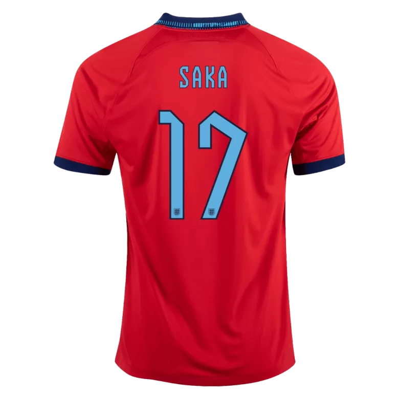 Camiseta Futbol Visitante Copa del Mundo de Hombre Inglaterra 2022 con Número de SAKA #17 - camisetasfutbol
