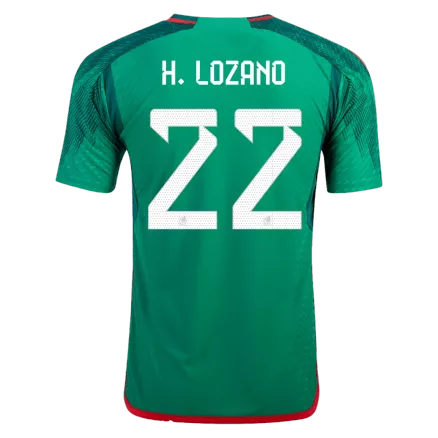 Camiseta Auténtica H.LOZANO #22 Mexico 2022 Primera Equipación Local Hombre - Versión Jugador - camisetasfutbol