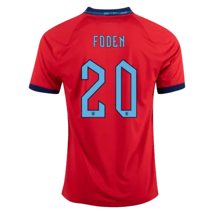 Camiseta Futbol Visitante Copa del Mundo de Hombre Inglaterra 2022 con Número de FODEN #20 - camisetasfutbol