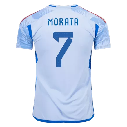 Camiseta Futbol Visitante Copa del Mundo de Hombre España 2022 con Número de MORATA #7 - camisetasfutbol