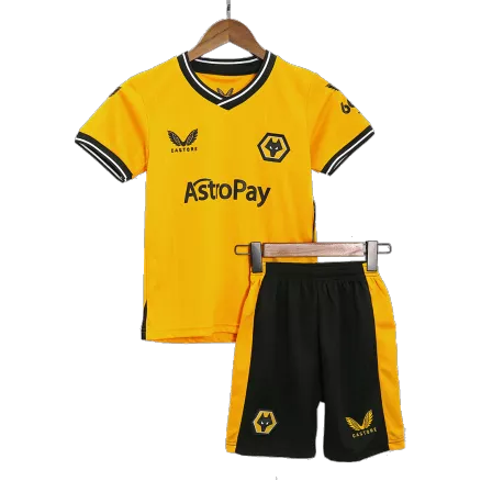 Miniconjunto Wolverhampton Wanderers 2023/24 Primera Equipación Local Niño (Camiseta + Pantalón Corto) - camisetasfutbol