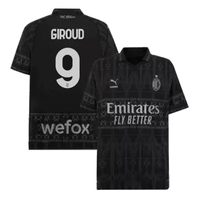 Camiseta GIROUD #9 AC Milan  X Pleasures 2023/24 Cuarta Equipación Hombre - Dark version - camisetasfutbol