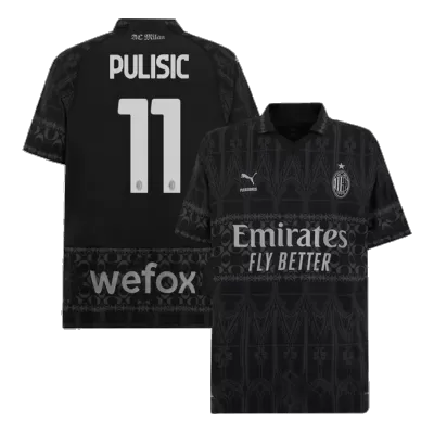 Camiseta PULISIC #11 AC Milan X Pleasures 2023/24 Cuarta Equipación Hombre - Dark version - camisetasfutbol