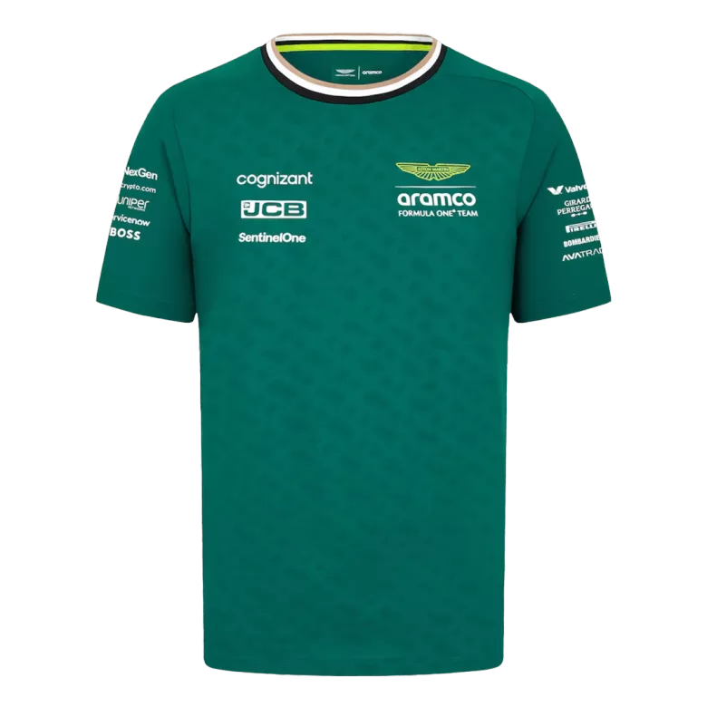 Camiseta de Aston Martin Aramco F1 Racing Team T-Shirt 2024 Green Hombre Rosa - camisetasfutbol