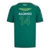 Calidad Premium Camiseta de Aston Martin Aramco Cognizant F1 Racing Team Fernando Alonso Driver T-Shirt 2024 Hombre - camisetasfutbol