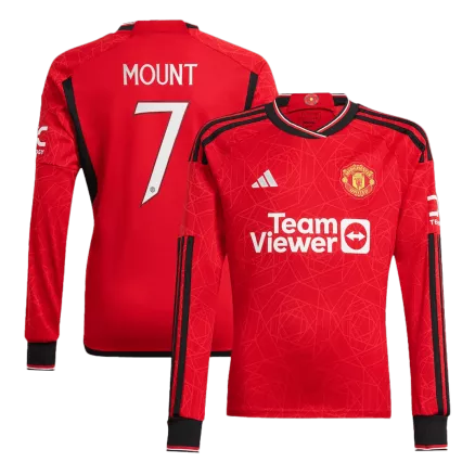 Camiseta Manga Larga MOUNT #7 Manchester United 2023/24 Primera Equipación Local Hombre - Versión Hincha - camisetasfutbol