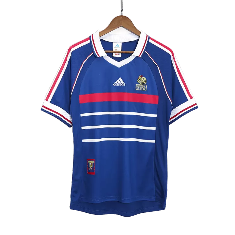 Camiseta Retro 1998 Francia Primera Equipación Local Hombre - Versión Hincha - camisetasfutbol