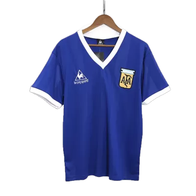 Camiseta Retro 1986 Argentina Segunda Equipación Visitante Copa del Mundo Hombre - Versión Hincha - camisetasfutbol