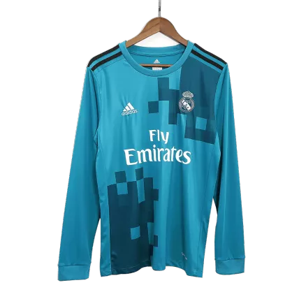 Camiseta Retro 2017/18 Real Madrid Segunda Equipación Visitante Manga Larga Hombre - Versión Hincha - camisetasfutbol