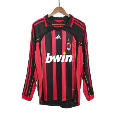 Camiseta Retro 2006/07 AC Milan Primera Equipación Manga Larga Local Hombre - Versión Hincha - camisetasfutbol