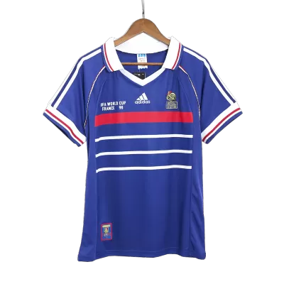 Camiseta Retro 1998 Francia Primera Equipación Copa del Mundo Local Hombre - Versión Hincha - camisetasfutbol