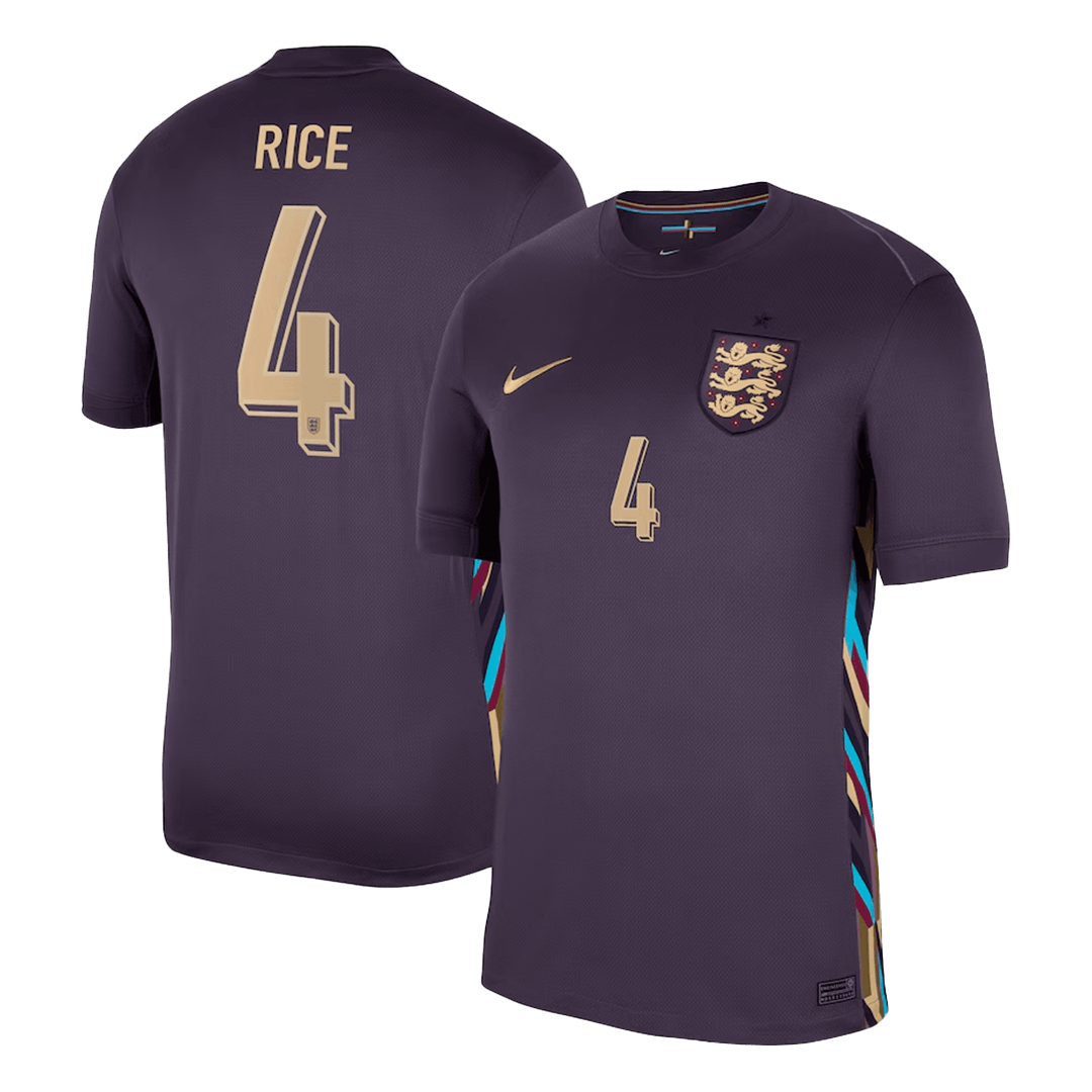 Calidad Premium Camiseta RICE #4 Inglaterra Euro Segunda Equipación Visitante Hombre - Versión Hincha - camisetasfutbol