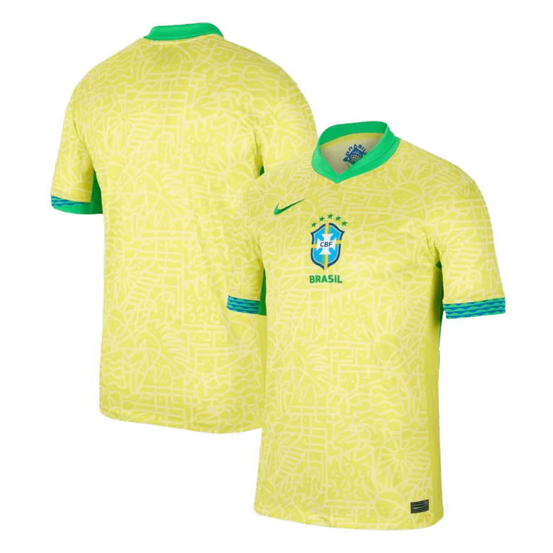 Camiseta Brazil Copa América 2024 Primera Equipación Local Hombre Talla Grande (4XL-5XL) - Versión Hincha - camisetasfutbol