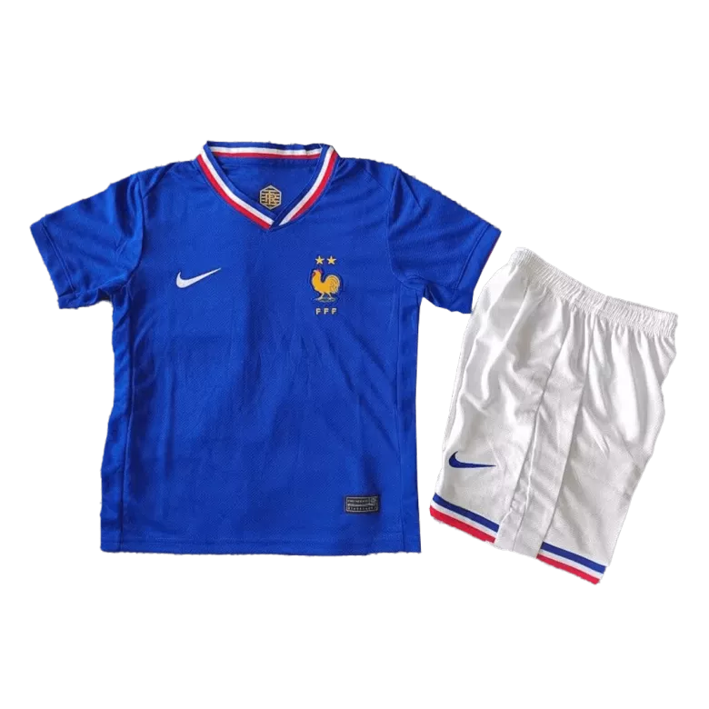 Miniconjunto Completo Francia Euro 2024 Primera Equipación Local Niño (Camiseta + Pantalón Corto + Calcetines) - camisetasfutbol