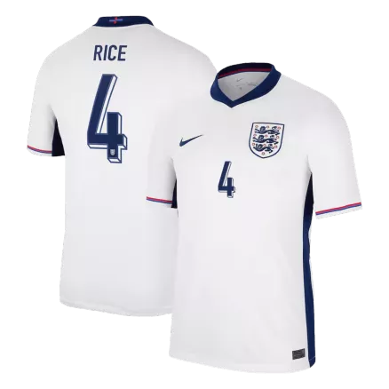 Camiseta RICE #4 Inglaterra Euro 2024 Primera Equipación Local Hombre - Versión Hincha - camisetasfutbol