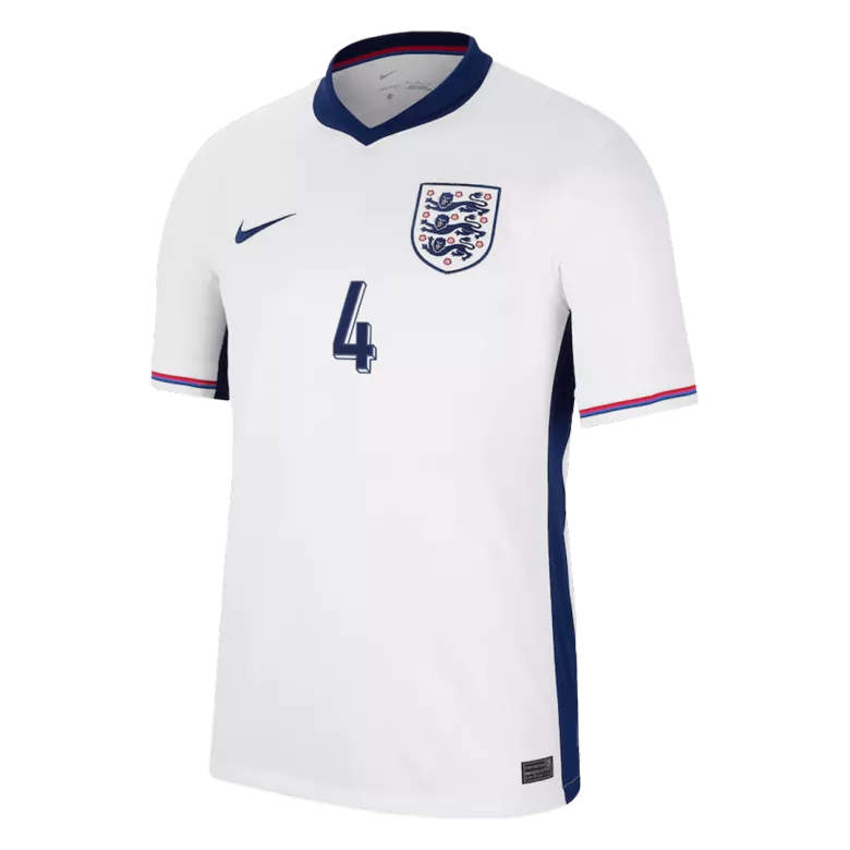 Camiseta RICE #4 Inglaterra Euro 2024 Primera Equipación Local Hombre - Versión Hincha - camisetasfutbol