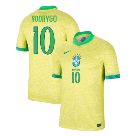 Calidad Premium Camiseta RODRYGO #10 Brazil Copa América 2024 Primera Equipación Local Hombre - Versión Hincha - camisetasfutbol