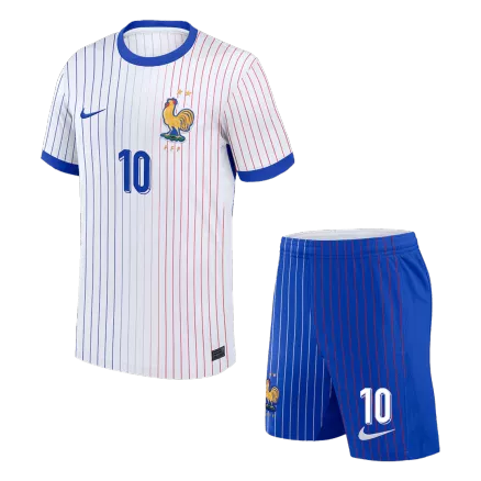 Miniconjunto MBAPPE #10 Francia Euro 2024 Segunda Equipación Visitante Niño (Camiseta + Pantalón Corto) - camisetasfutbol