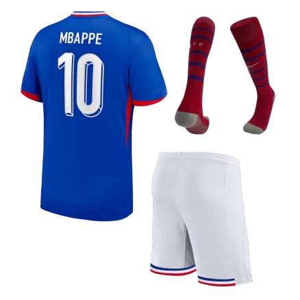 Miniconjunto Completo MBAPPE #10 Francia Euro 2024 Primera Equipación Local Niño (Camiseta + Pantalón Corto + Calcetines) - camisetasfutbol