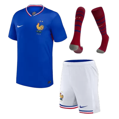 Calidad Premium Conjunto Completo Francia Euro 2024 Primera Equipación Local Hombre (Camiseta + Pantalón Corto + Calcetines) - camisetasfutbol