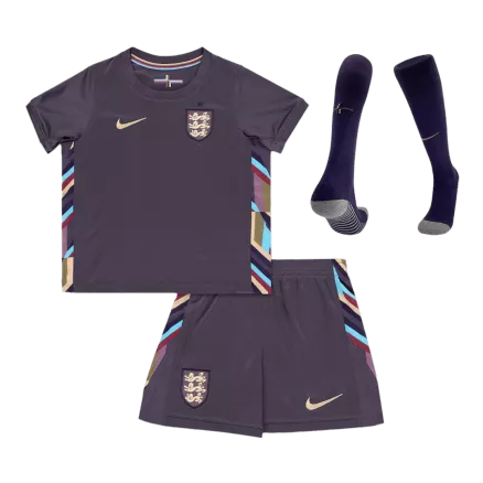 Miniconjunto Completo Inglaterra Euro 2024 Segunda Equipación Visitante Niño (Camiseta + Pantalón Corto + Calcetines) - camisetasfutbol