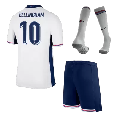 Miniconjunto Completo BELLINGHAM #10 Inglaterra Euro 2024 Primera Equipación Local Niño (Camiseta + Pantalón Corto + Calcetines) - camisetasfutbol