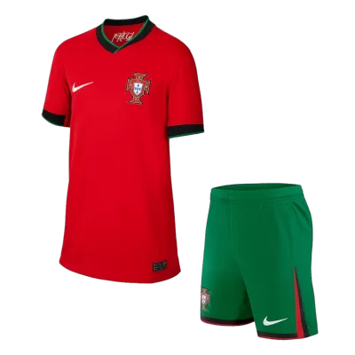 Miniconjunto Portugal Euro 2024 Primera Equipación Local Niño (Camiseta + Pantalón Corto) - camisetasfutbol