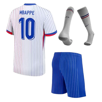 Miniconjunto Completo MBAPPE #10 Francia Euro 2024 Segunda Equipación Visitante Niño (Camiseta + Pantalón Corto + Calcetines) - camisetasfutbol