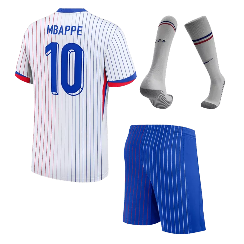 Miniconjunto Completo MBAPPE #10 Francia Euro 2024 Segunda Equipación Visitante Niño (Camiseta + Pantalón Corto + Calcetines) - camisetasfutbol