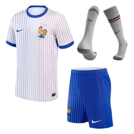 Miniconjunto Completo Francia Euro 2024 Segunda Equipación Visitante Niño (Camiseta + Pantalón Corto + Calcetines) - camisetasfutbol