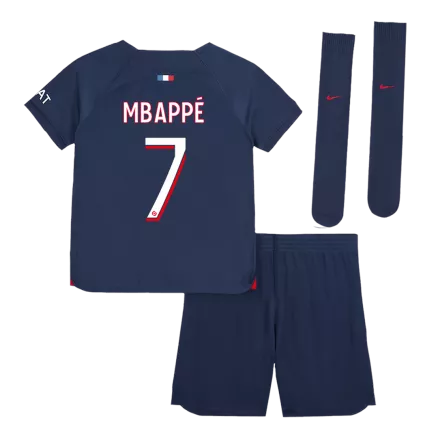 Miniconjunto Completo MBAPPÉ #7 PSG 2023/24 Primera Equipación Local Niño (Camiseta + Pantalón Corto + Calcetines) - camisetasfutbol