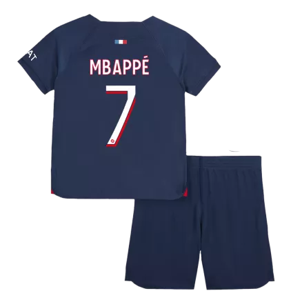 Miniconjunto MBAPPÉ #7 PSG 2023/24 Primera Equipación Local Niño (Camiseta + Pantalón Corto) - camisetasfutbol