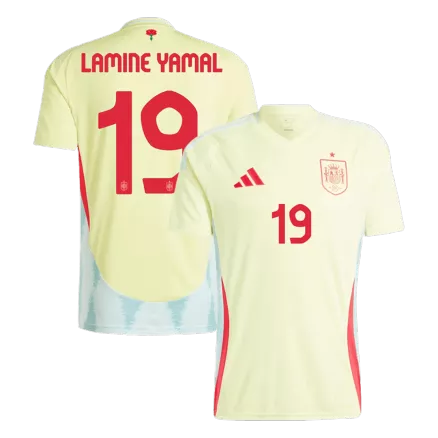Camiseta LAMINE YAMAL #19 España Euro 2024 Segunda Equipación Visitante Hombre - Versión Hincha - camisetasfutbol