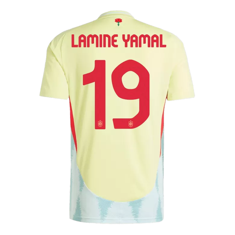 Camiseta LAMINE YAMAL #19 España Euro 2024 Segunda Equipación Visitante Hombre - Versión Hincha - camisetasfutbol