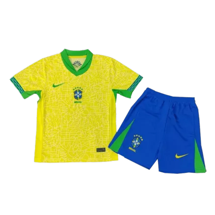 Miniconjunto Brazil Copa América 2024 Primera Equipación Local Niño (Camiseta + Pantalón Corto) - camisetasfutbol