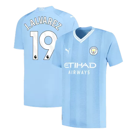 Camiseta J.ALVAREZ #19 Manchester City 2023/24 Primera Equipación Local Hombre - Versión Hincha - camisetasfutbol