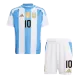 Miniconjunto Completo MESSI #10 Argentina 2024 Primera Equipación Local Niño (Camiseta + Pantalón Corto + Calcetines) - camisetasfutbol