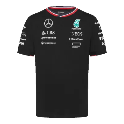 Calidad Premium Camiseta de Mercedes AMG Petronas F1 Racing Team T-Shirt Black 2024 Hombre Negro - camisetasfutbol