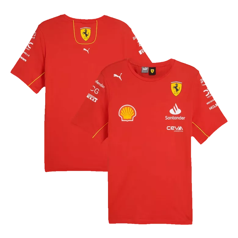 Camiseta de Scuderia Ferrari F1 Racing Team T-Shirt Red 2024 Hombre Amarillo - camisetasfutbol