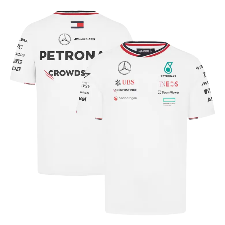 Camiseta de Mercedes AMG Petronas F1 Racing Team T-Shirt White 2024 Hombre Rojo - camisetasfutbol