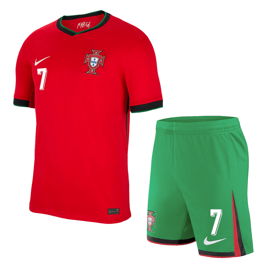 Calidad Premium Conjunto RONALDO #7 Portugal Euro Primera Equipación Local Hombre (Camiseta + Pantalón Corto) - camisetasfutbol