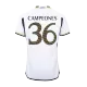 Camiseta Auténtica CAMPEONES #36 Real Madrid 2023/24 Primera Equipación Local Hombre - Versión Jugador - camisetasfutbol