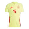 Camiseta RODRIGO #16 España Euro 2024 Segunda Equipación Visitante Hombre - Versión Hincha - camisetasfutbol